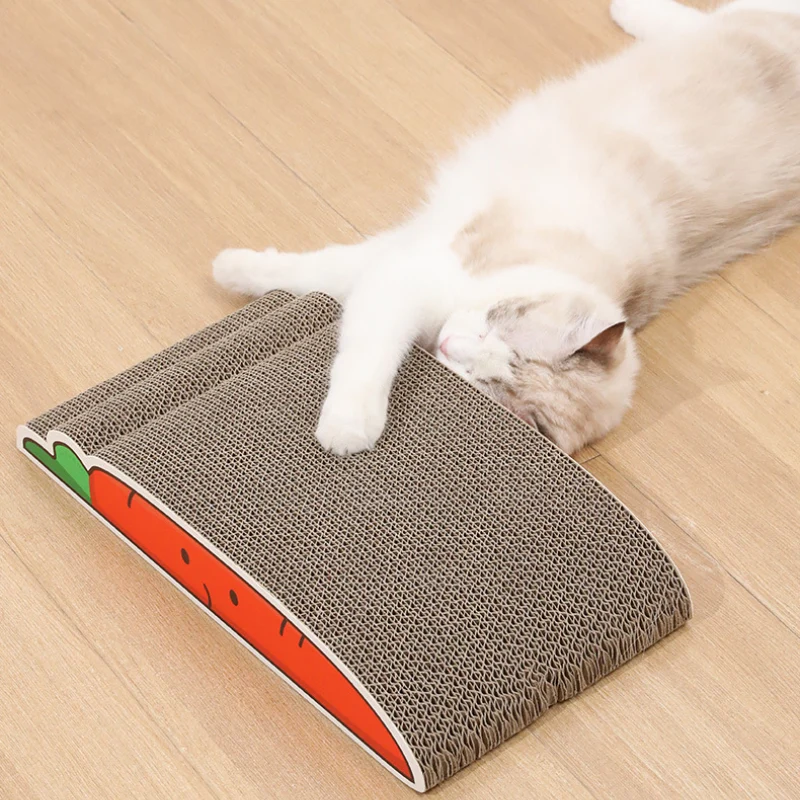 Kratzbrett Katze, Wellpappe, Banane, Karotte und Lauch, für verspielte und schlafen