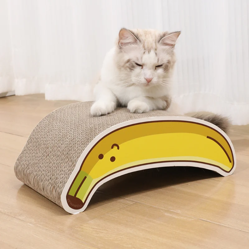Kratzbrett Katze, Wellpappe, Banane, Karotte und Lauch, für verspielte und schlafen