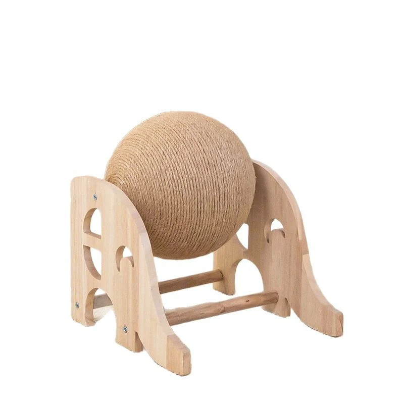 Kratzbrett für Katzen aus Naturholz mit Elefant, mit Sisal-Katzenkratzball, strapazierfähig & Schützt Möbel
