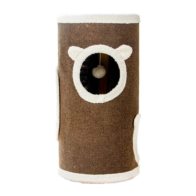 Kratztonne, Braun Sisaleimer, kratzbrett & Katzenbett, langlebige, platzsparendes Design für Mehrkatzenhaushalte