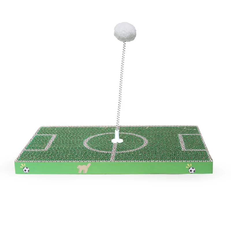 Kratzbrett Katze, Fußballplatz Katzenkratzbrett mit Selbstspielball, langlebig, Umweltfreundlich, für Spiel und Entspannung