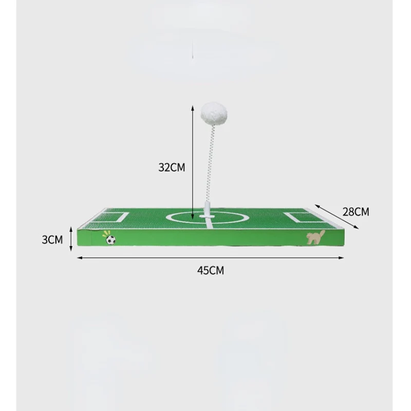 Kratzbrett Katze, Fußballplatz Katzenkratzbrett mit Selbstspielball, langlebig, Umweltfreundlich, für Spiel und Entspannung