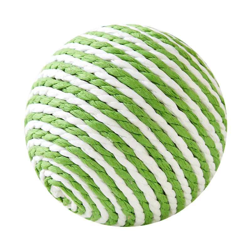 Katzenspielzeug Ball Sisal 10cm kann Geräusche machen, unterhaltsam und für den Innenbereich interaktiv