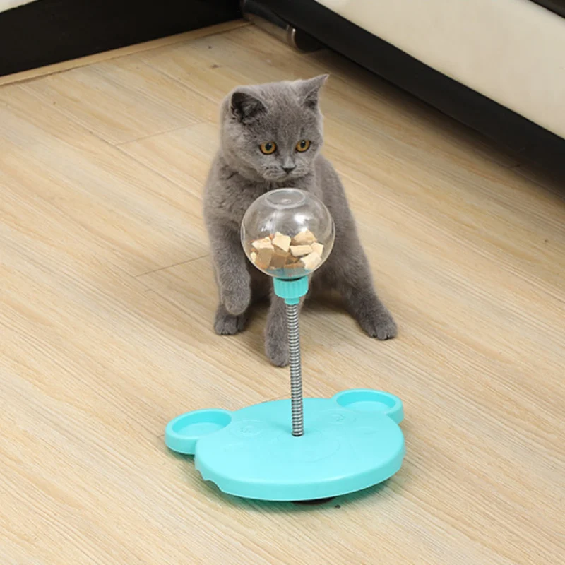 Katzen Futterball, verfügt über stabilen Saugnapf, der schwingt um Futter auszugeben, Indoor-Spielzeug