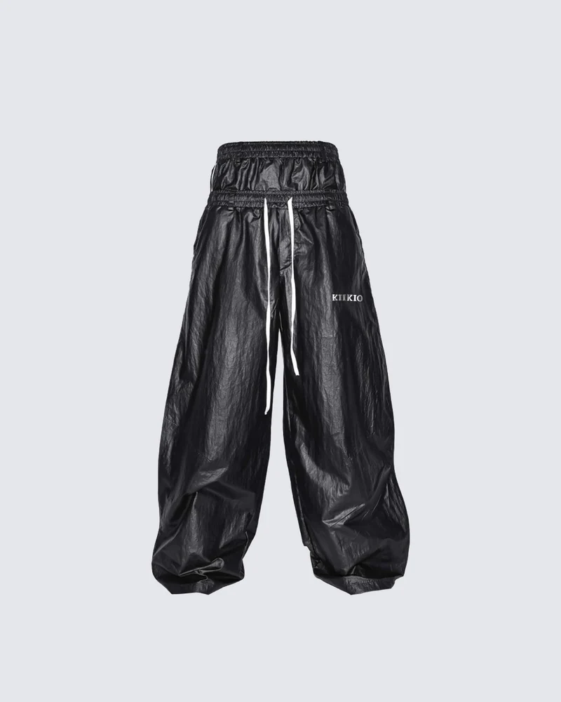 KIIKIO Gloss Double-Waist Pants