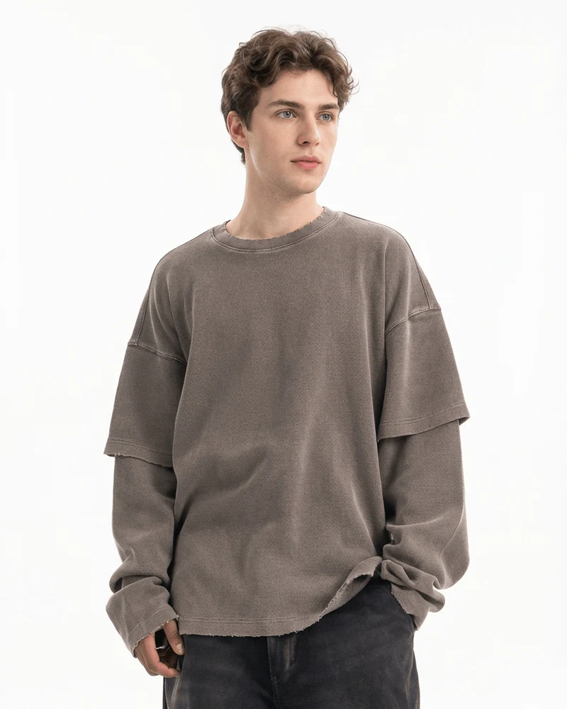 Waffle Layered Vintage Tee