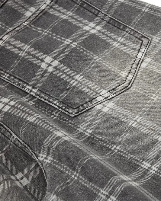 Retro Plaid Wide-Leg Casual Pants