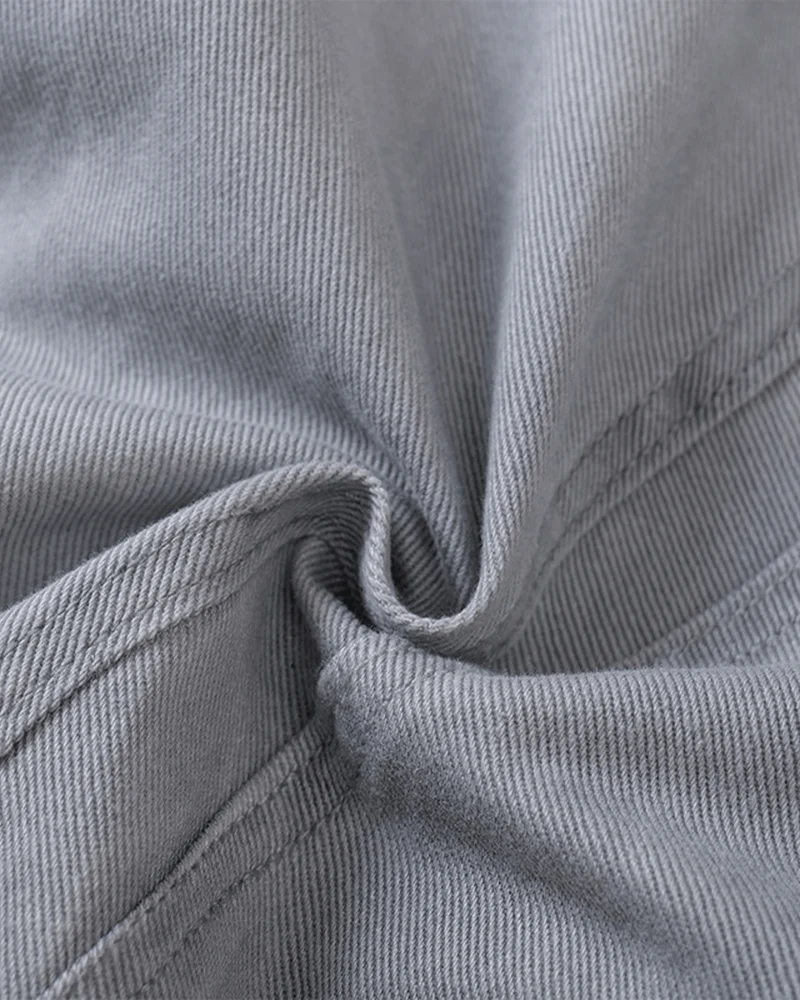 Grey Wide-Leg Panel Denim Pants