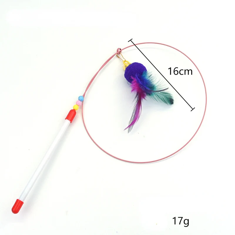 Katzenspielzeug Katzenangel elastischem Stahldraht mit Glöckchen, in verschiedenen Designs, interaktiv (1 Stück)
