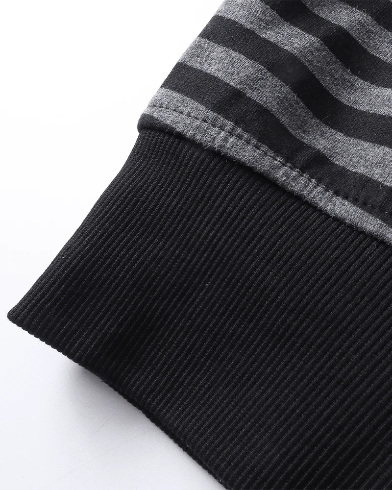 Devil-Horn Striped Hooded Jacket