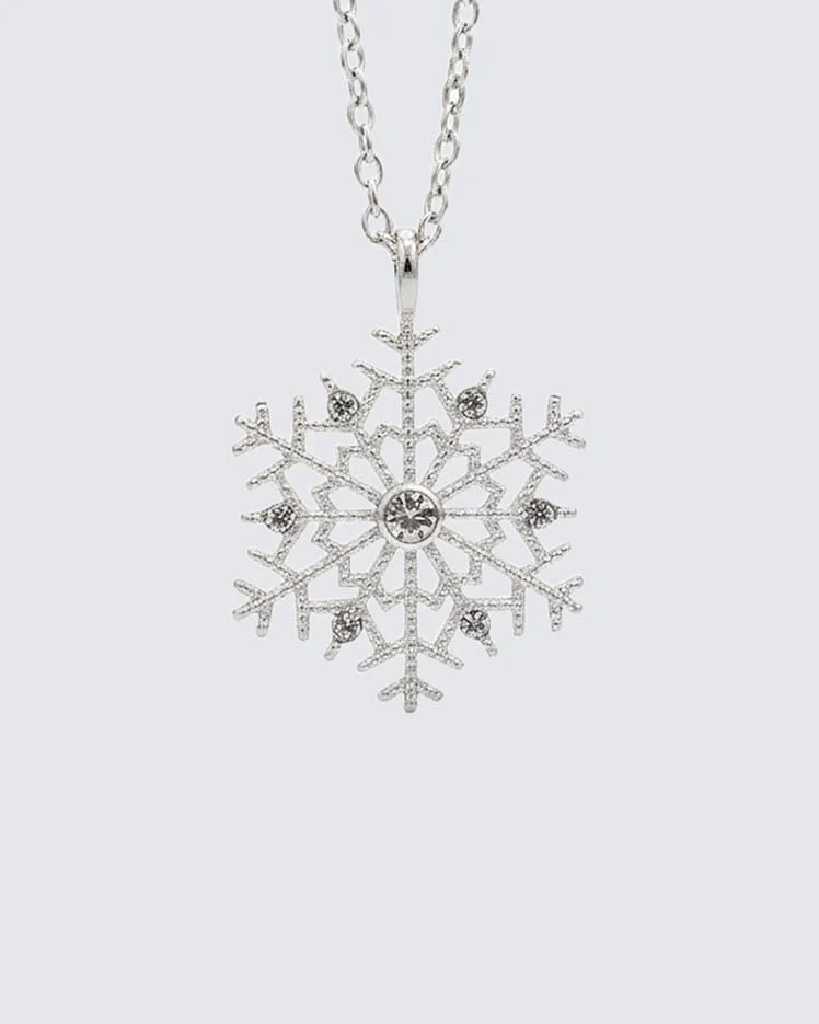 Snowflake Rhinestone Chain Choker Necklace