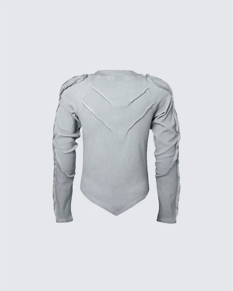 American Vintage Washed Distressed Moto Mecha Sweatshirt