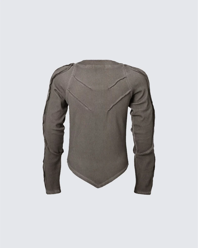 American Vintage Washed Distressed Moto Mecha Sweatshirt