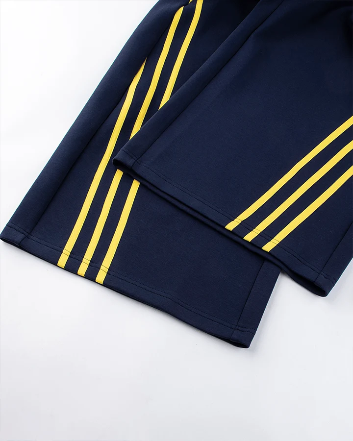 Wide-Leg Contrast Stripe Track Pants