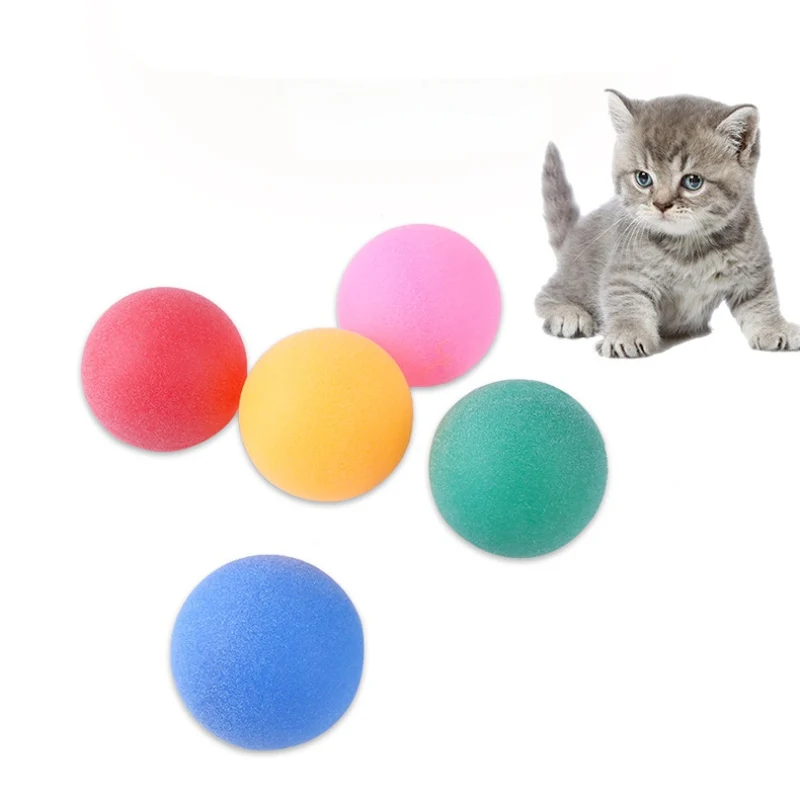 Katzen Spielzeug, Bunter Plastikball Interaktiver Drehtellerball, 4 cm Durchmesser, zufällige Farbe (20 Stücke)