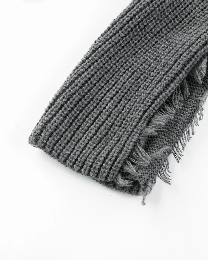 Distressed Knit Open-Front Cardigan