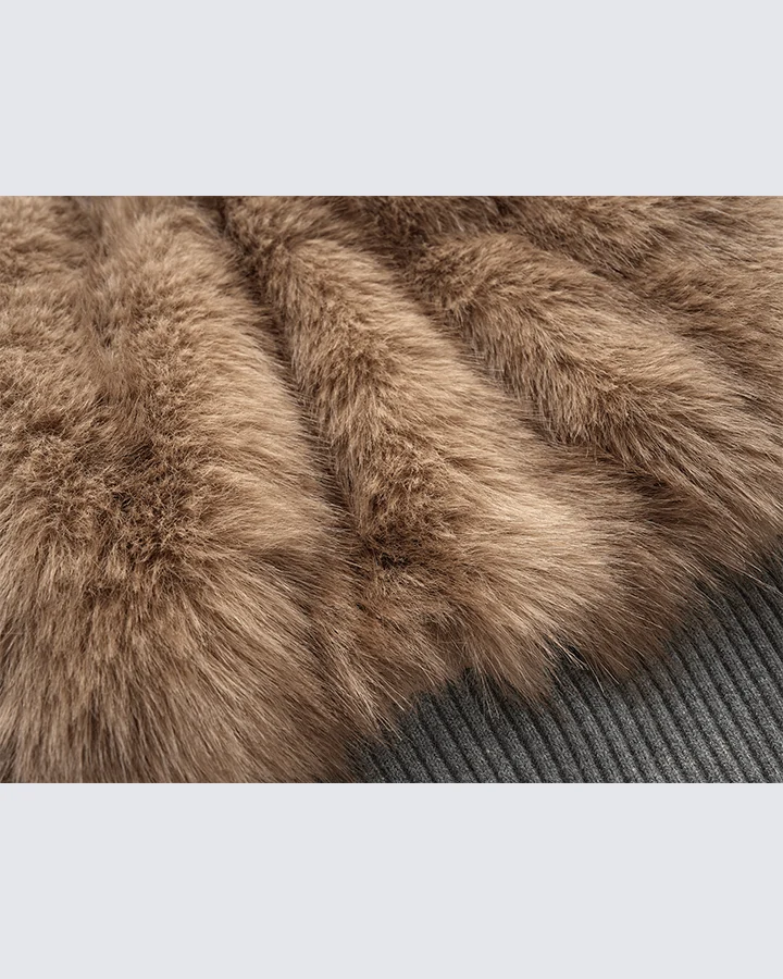 Faux Fur Layered Hooded Jacket