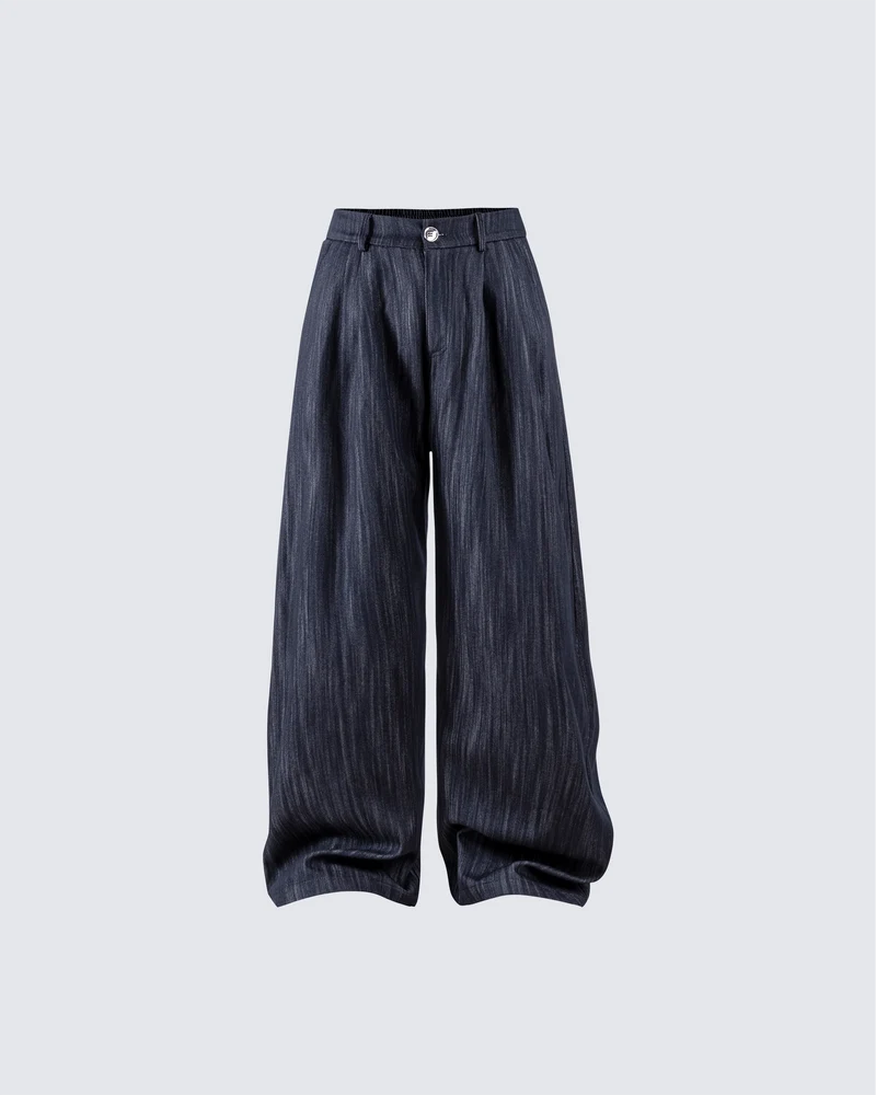 Wide-Leg Denim Pants