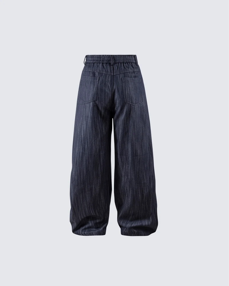 Wide-Leg Denim Pants