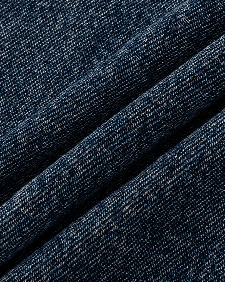 Retro Curved Blade Wide-Leg Denim Pants