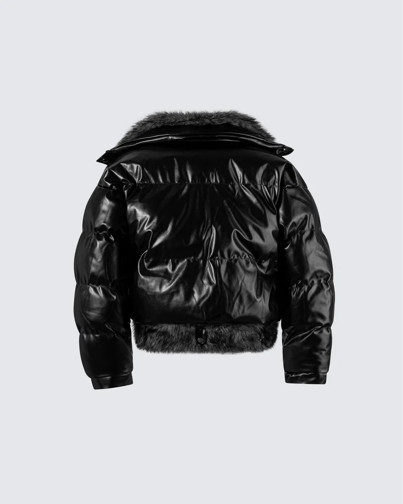 Puffer Jacket with Fur Trim