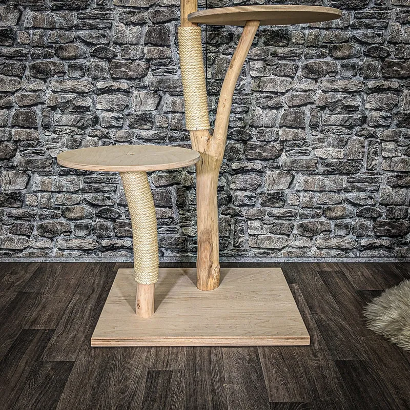 Naturkratzbaum 4003 Kratzbaum Natur Holz Design 135 cm hoch Katzenbaum