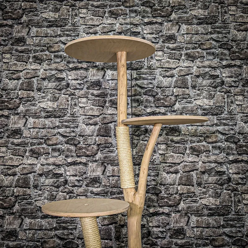 Naturkratzbaum 4003 Kratzbaum Natur Holz Design 135 cm hoch Katzenbaum