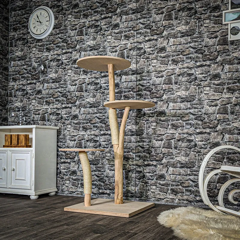 Naturkratzbaum 4003 Kratzbaum Natur Holz Design 135 cm hoch Katzenbaum