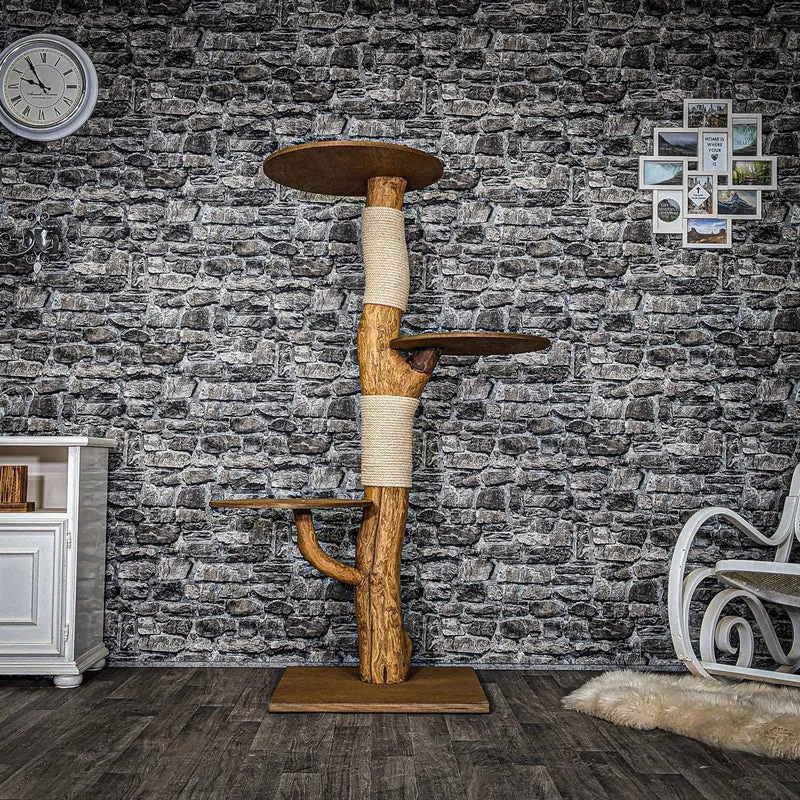 RESERVIERT - Outdoor Naturkratzbaum 4007 Kratzbaum Natur Holz Design 165 cm hoch Katzenbaum