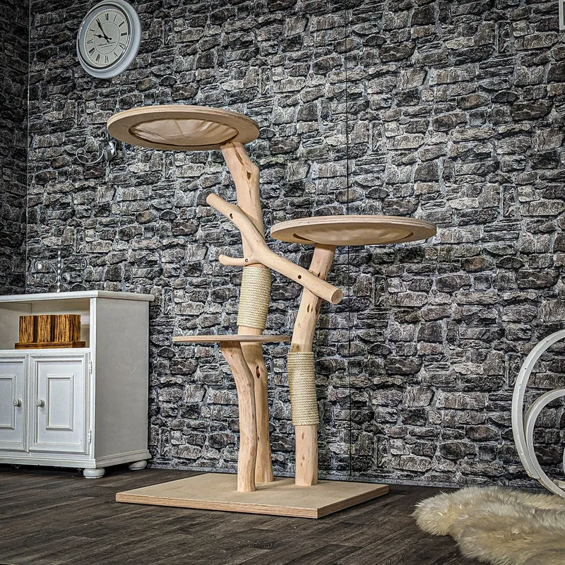Naturkratzbaum 4011 Kratzbaum Natur Holz Design 140 cm hoch Katzenbaum