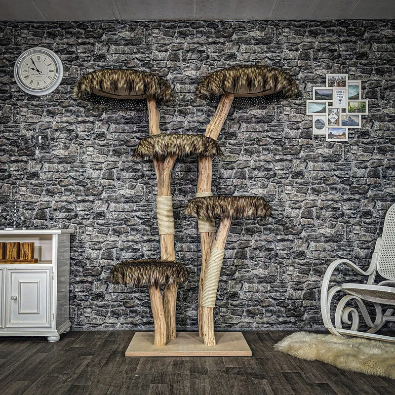 Naturkratzbaum 4016 Kratzbaum Natur Holz Design 180 cm hoch Katzenbaum