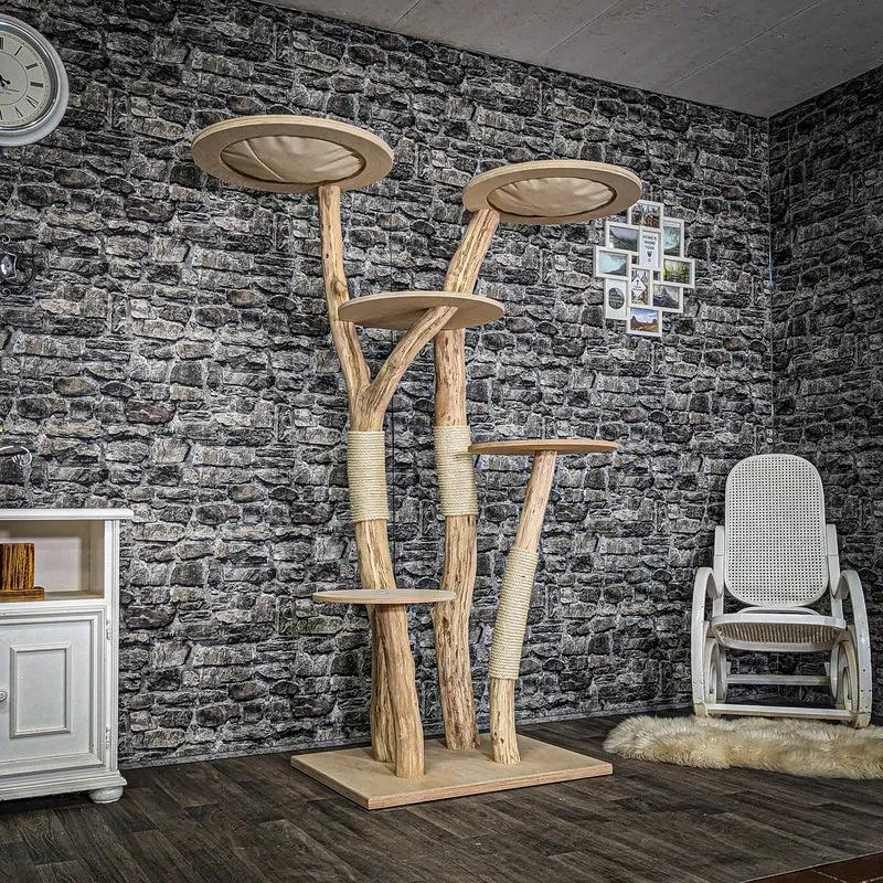 Naturkratzbaum 4016 Kratzbaum Natur Holz Design 180 cm hoch Katzenbaum