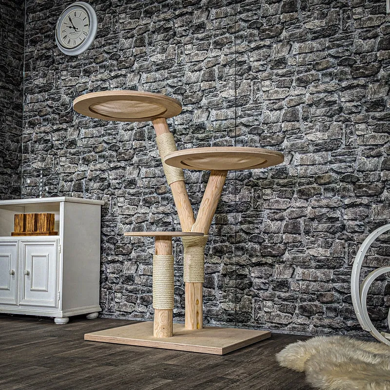 Naturkratzbaum 4022 Kratzbaum Natur Holz Design 120 cm hoch Katzenbaum