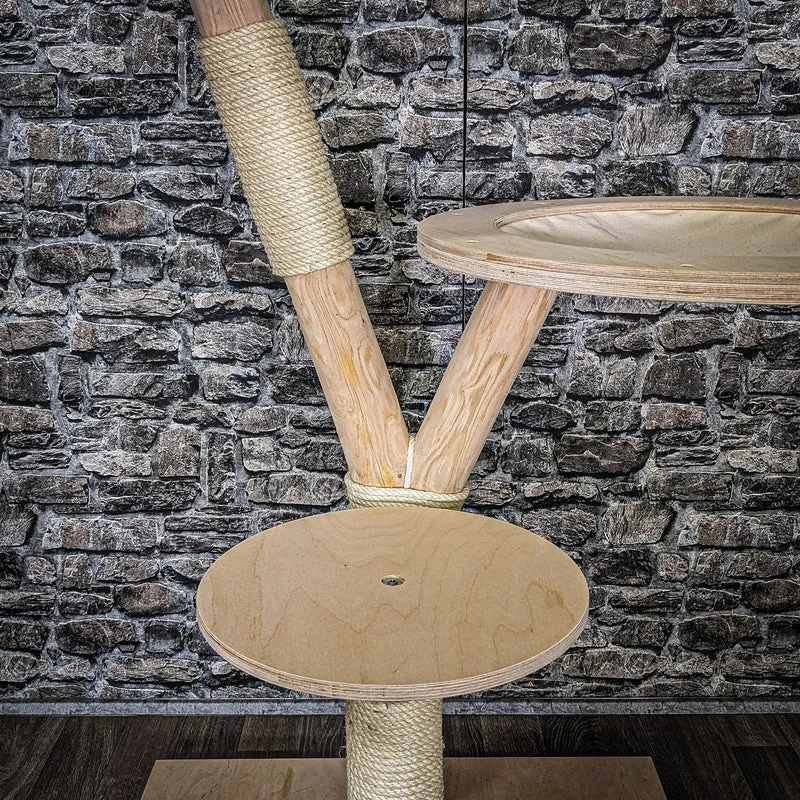 Naturkratzbaum 4022 Kratzbaum Natur Holz Design 120 cm hoch Katzenbaum