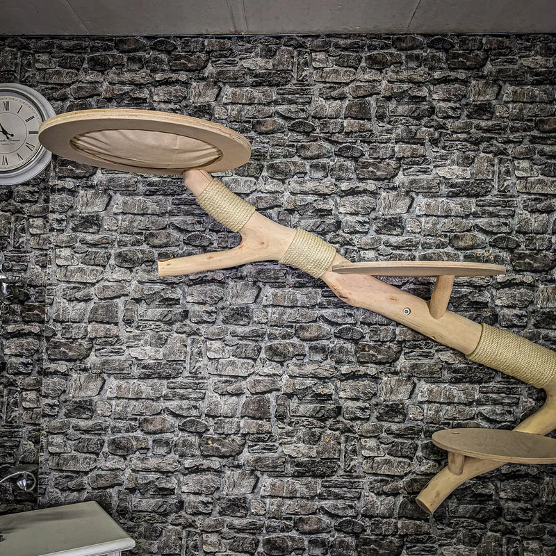 Wandkratzbaum 4023 Naturkratzbaum 220 cm lang Kratzbaum Natur Holz Design