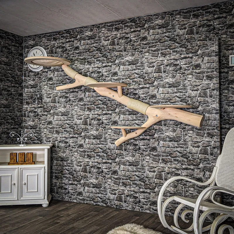 Wandkratzbaum 4023 Naturkratzbaum 220 cm lang Kratzbaum Natur Holz Design