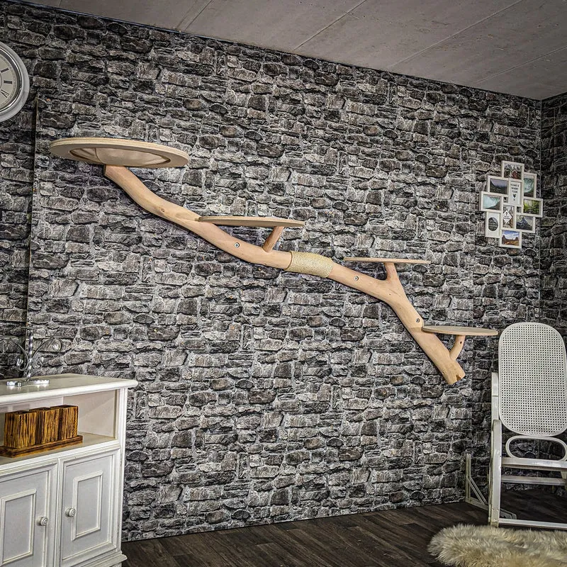 Wandkratzbaum 4024 Naturkratzbaum 250 cm lang Kratzbaum Natur Holz Design