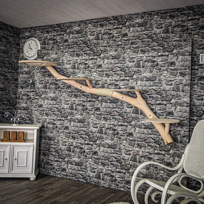 Wandkratzbaum 4024 Naturkratzbaum 250 cm lang Kratzbaum Natur Holz Design