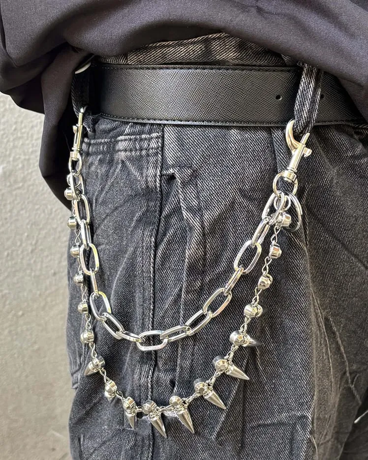 Dark Punk Metal Bullet Pants Chain & Necklace