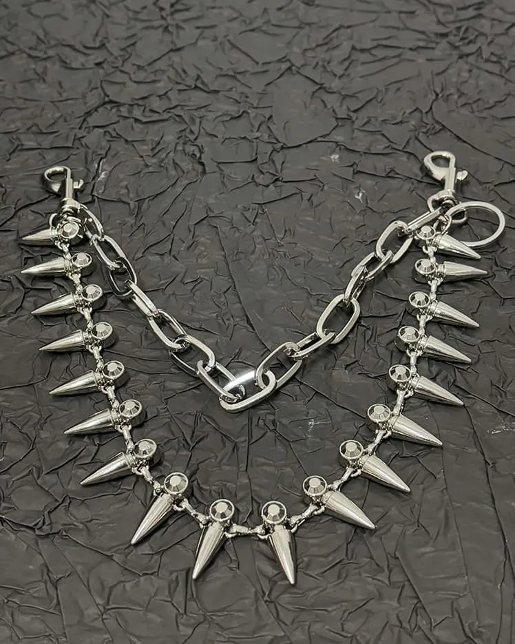 Dark Punk Metal Bullet Pants Chain & Necklace