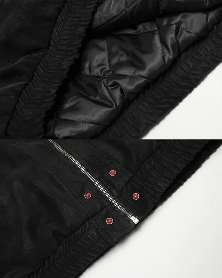 American Retro Fur-Collar Fleece-Lined Cotton Jacket