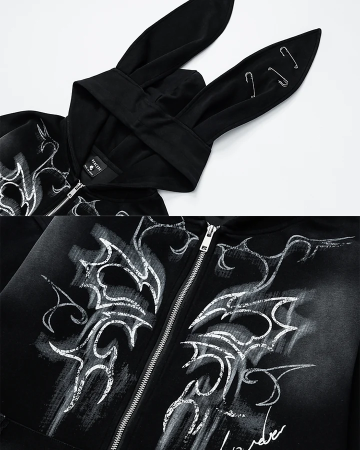 Gothic Bunny Ear Hoodie