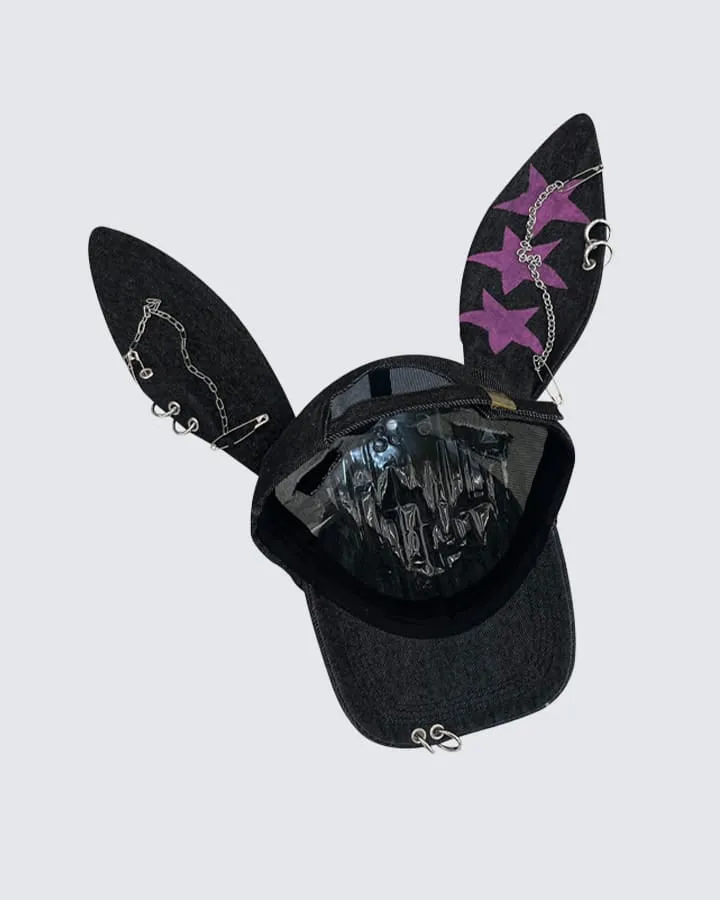 Wasteland Bunny Ear Distressed Denim Baseball Cap