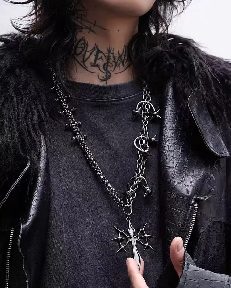 Punk Gothic Subcultural Vintage Cross Necklace