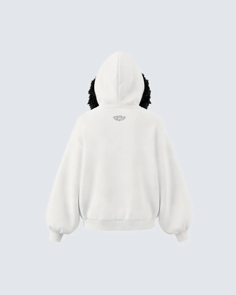 KIIKIO Fur Collar Cozy Hoodie