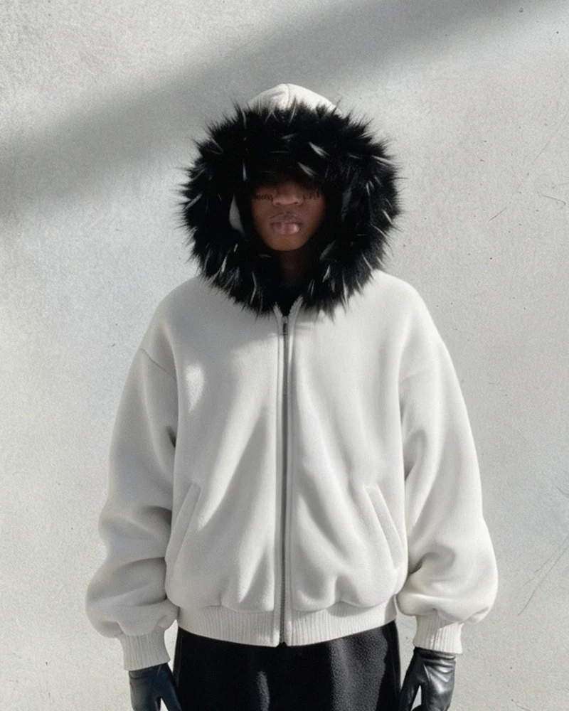 KIIKIO Fur Collar Cozy Hoodie