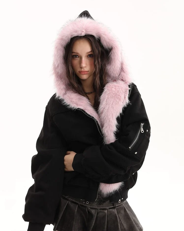 American High-Street Reversible Fleece Flight Jacket