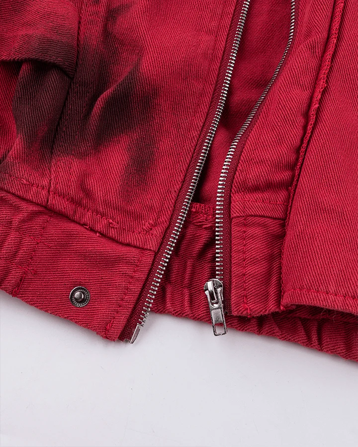 Graffiti Print Oversized Red Jacket