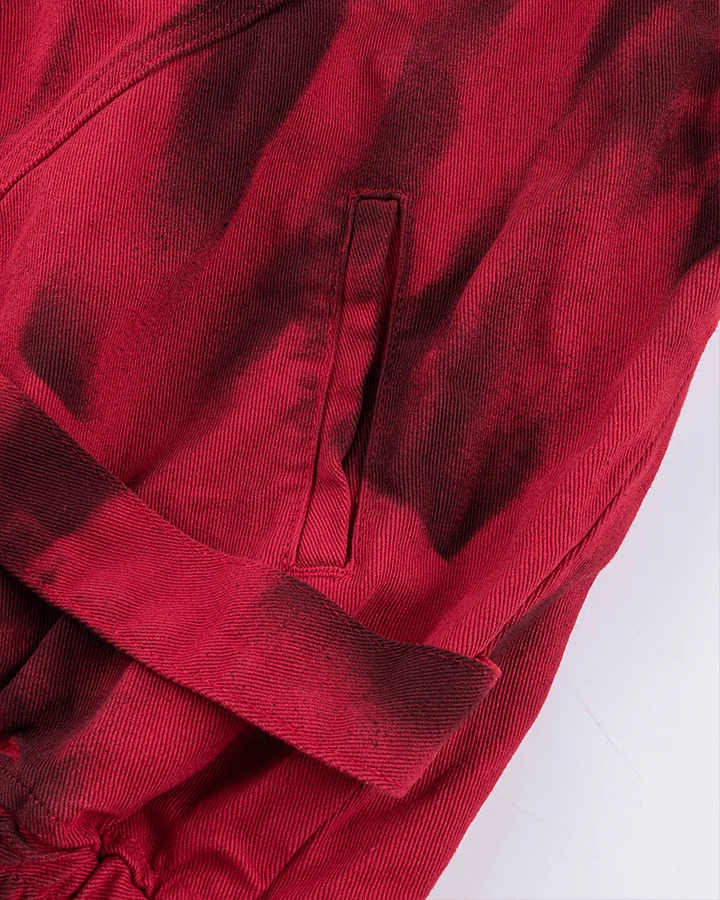 Graffiti Print Oversized Red Jacket