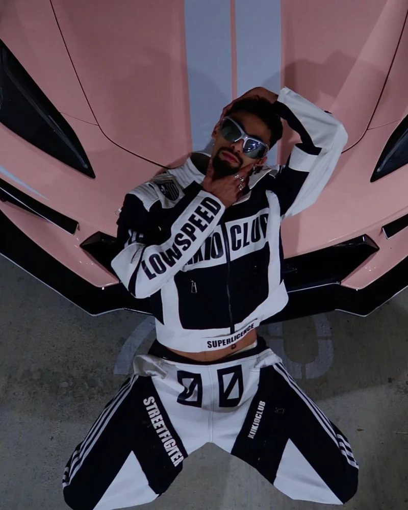 KIIKIO Racing Style Graphic Oversized Jacket